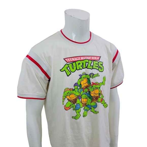 Nickelodeon Teenage Mutant Ninja TurtlesT Shirt Cream Mens XL fits like a Large - Picture 7 of 9